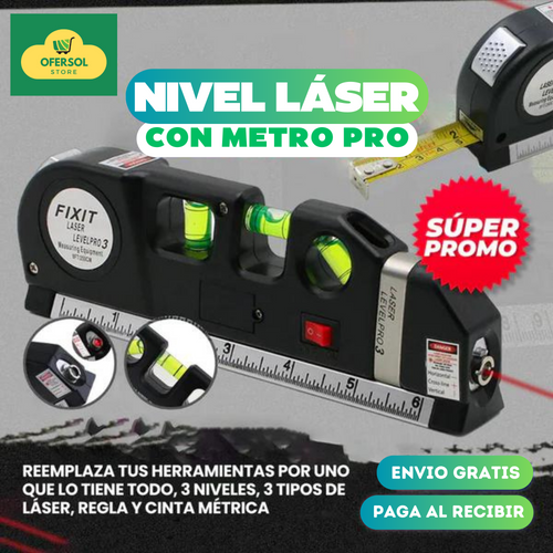 METRO CON NIVEL LASER 4 EN 1 👷‍♂️ | ENVÍO GRATIS